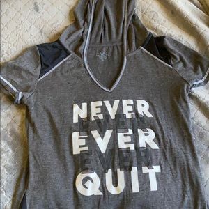 Never Ever Quit workout tee shirt hoodie